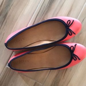 JCrew pink and navy ballet flats